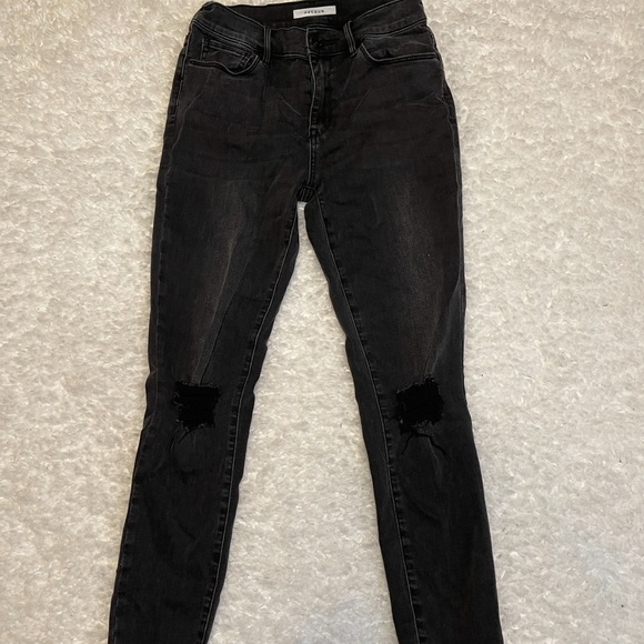 Pacsun High Rise Jegging Grey Black Ripped Jeans 26 - Picture 2 of 6